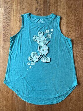 Disney Mickey Mouse Floral Tank Top Size Medium